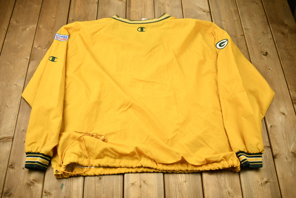 Vintage 1990s Green Bay Packers NFL Pro Line Champion Pullover Windbreaker Jacket