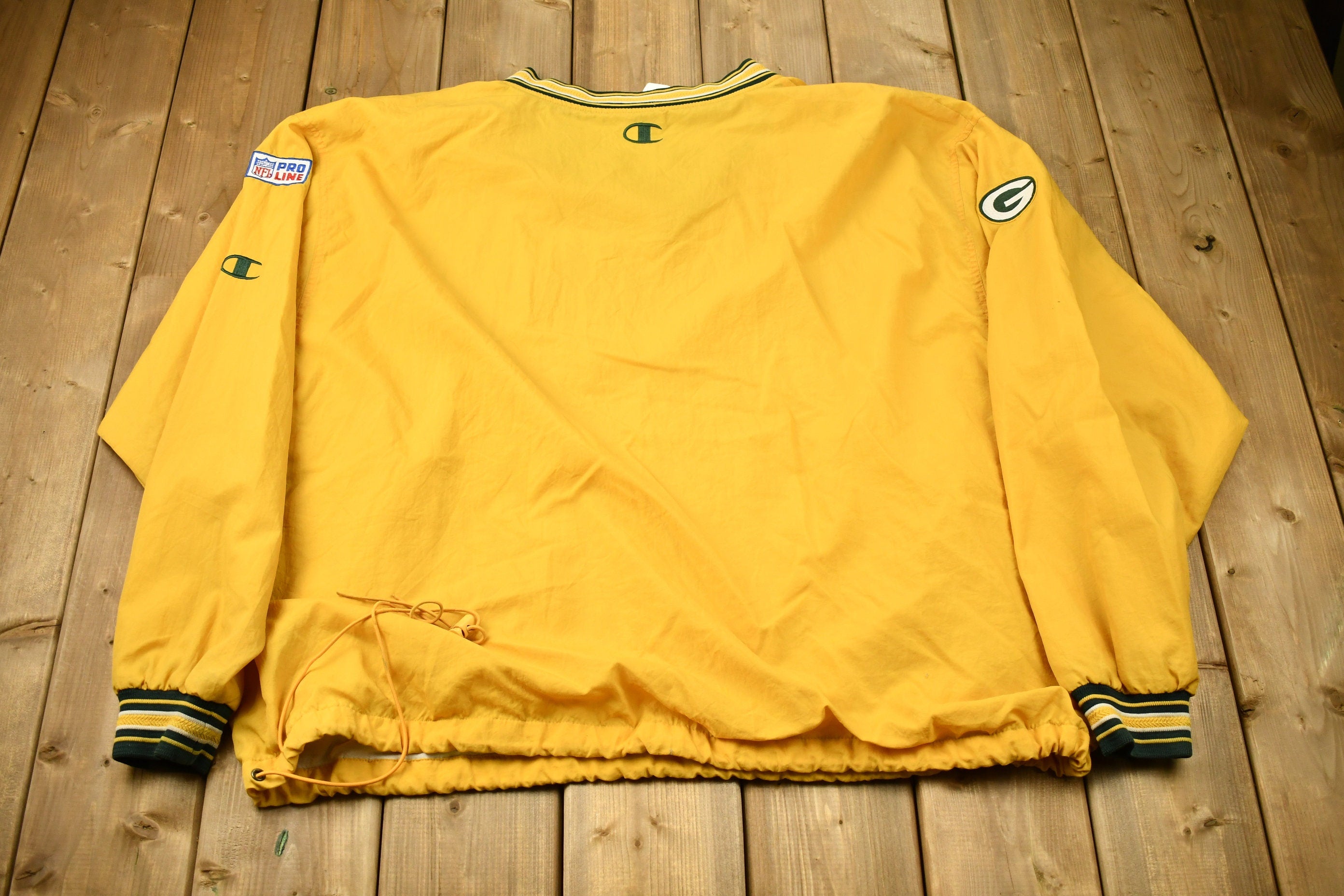 Vintage 1990s Green Bay Packers NFL Pro Line Champion Pullover Windbreaker Jacket