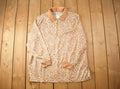 Vintage 1990s Quarter Zip Cheetah Print Long Sleeve Collard Shirt