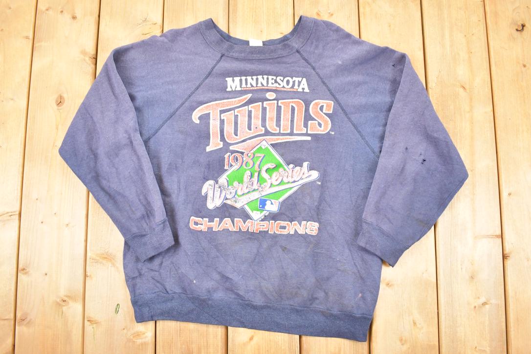 Vintage 1987 Minnesota Twins World Series Champions MLB Crewneck Sweatshirt Men's L