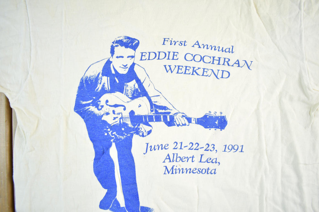Vintage 1990s Eddie Cochran Graphic T-Shirt Men's Medium  Vintage Country Music Tee  Large Print Graphic T-Shirt