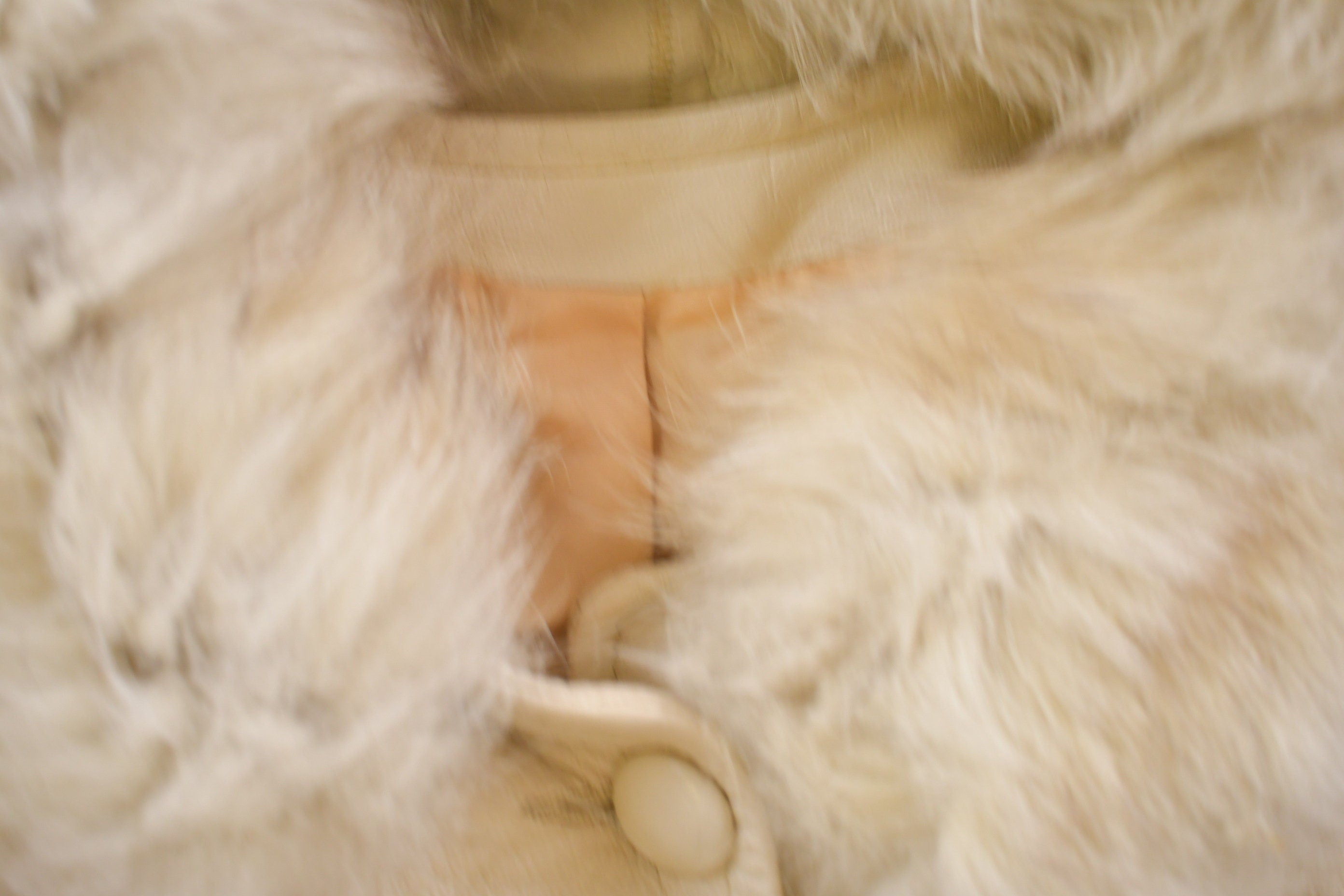 Vintage 1980s Leather Fur Collar Full Length Jacket