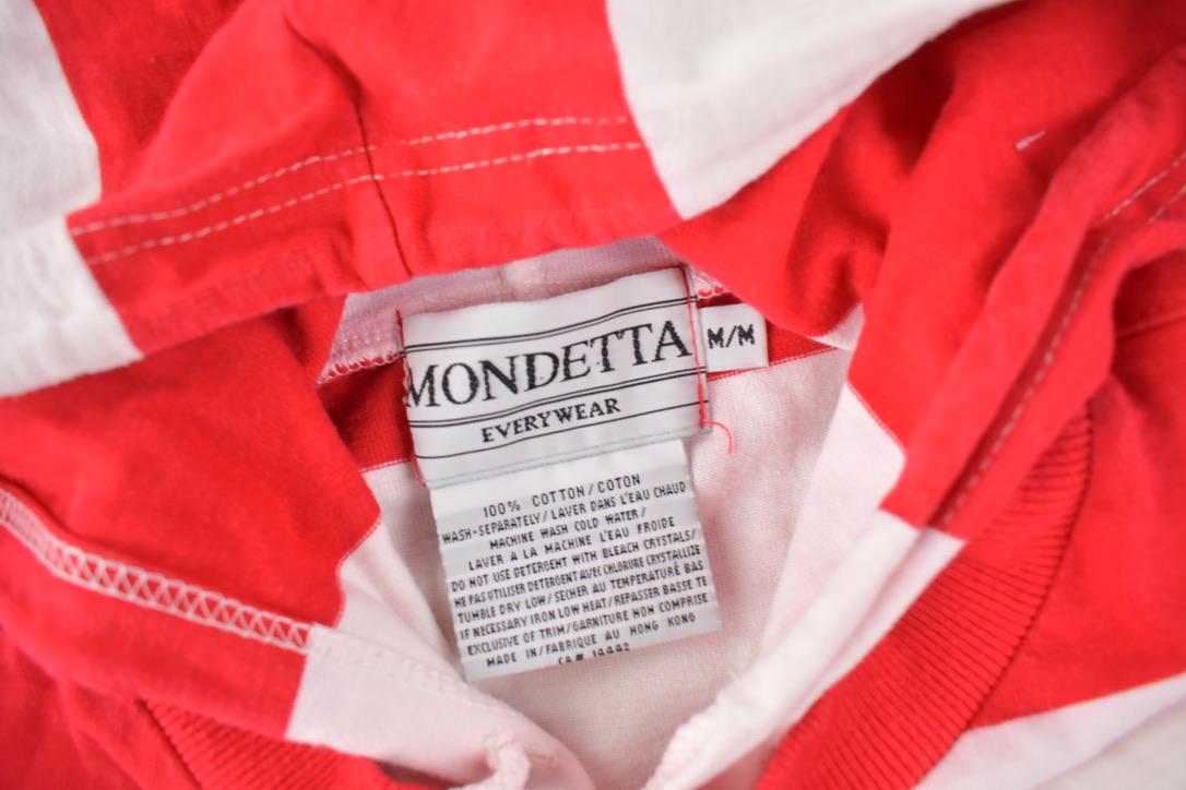 Vintage 1980s Mondetta Canada Embroidered Striped Hoodie Size Medium