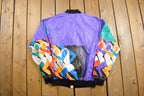 Vintage 1980s All Over Print Marathon Bomber Jacket