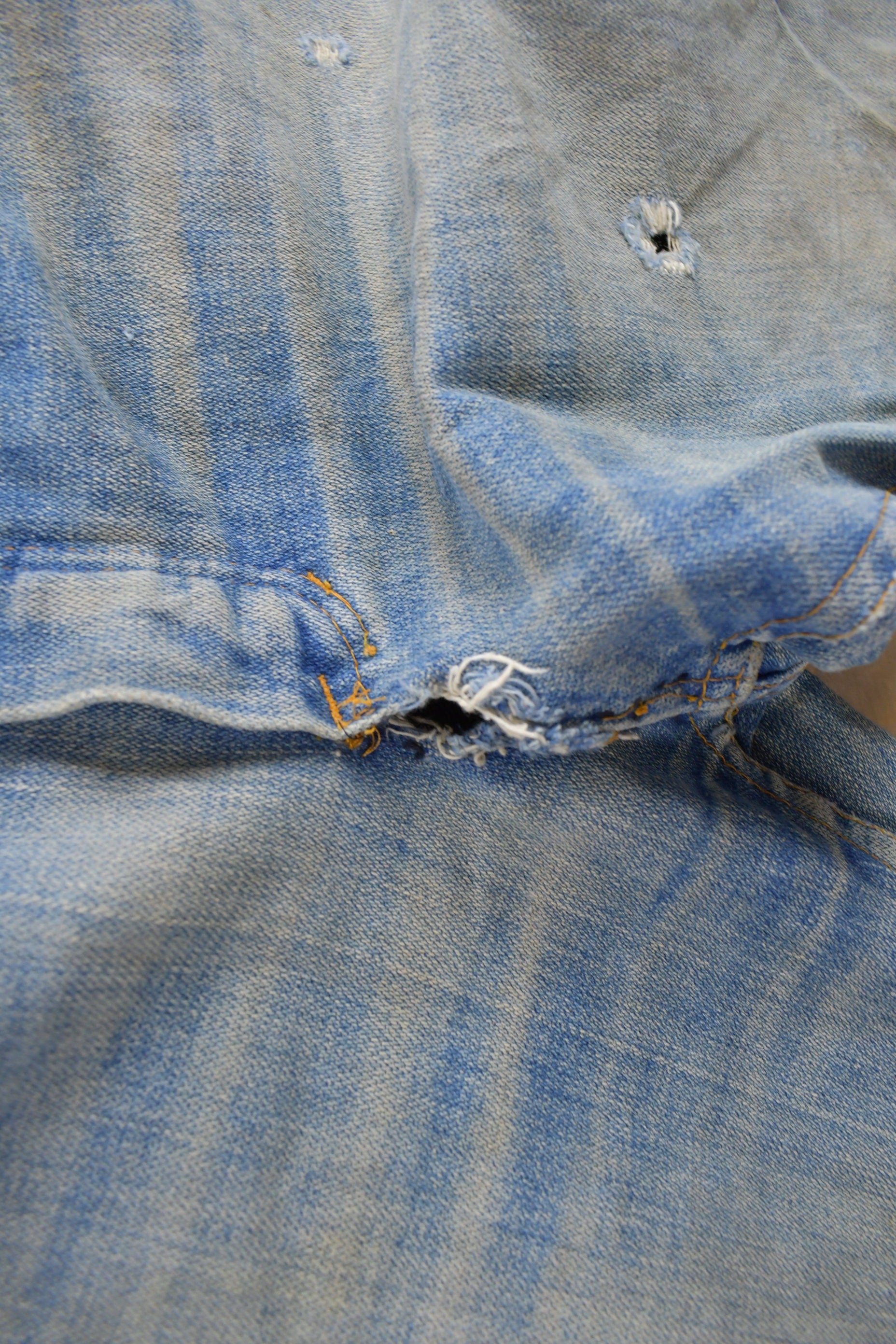 Vintage 1970s Distressed Flare Jeans Size 36 x 28