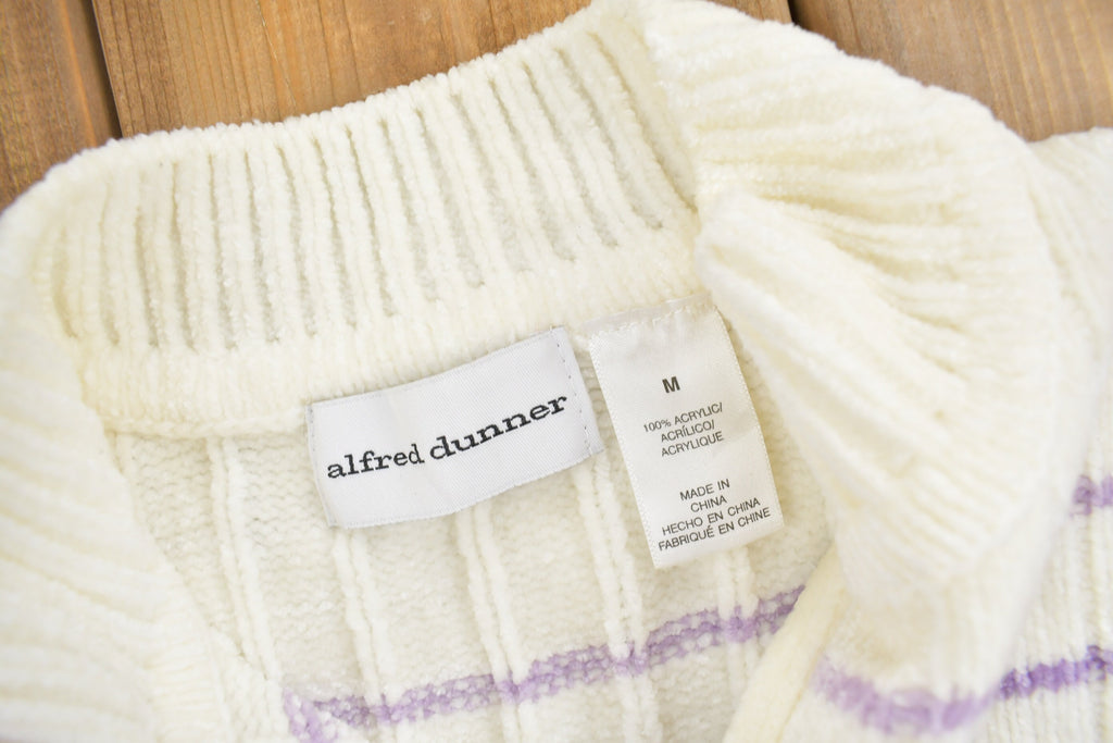 Vintage 1990s Alfred Dunner Women QuarterZip Knit Sweater