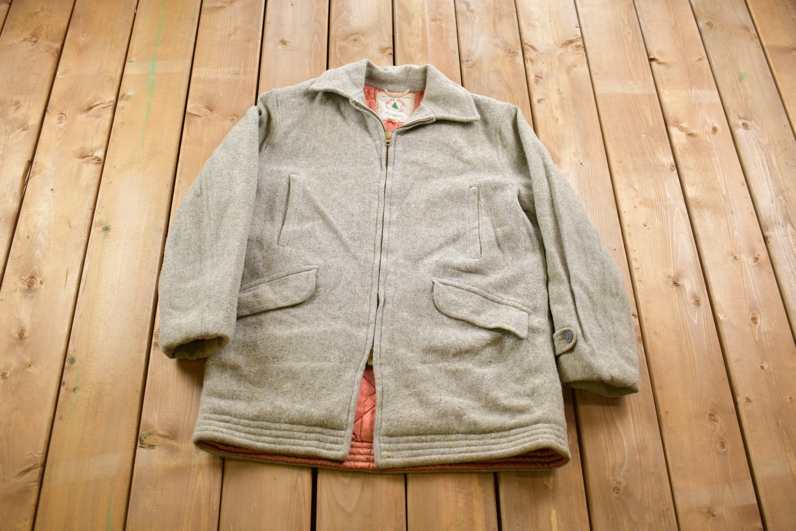 Vintage 1950s Maine Guide Quilt-Jac 100% Wool Jacket