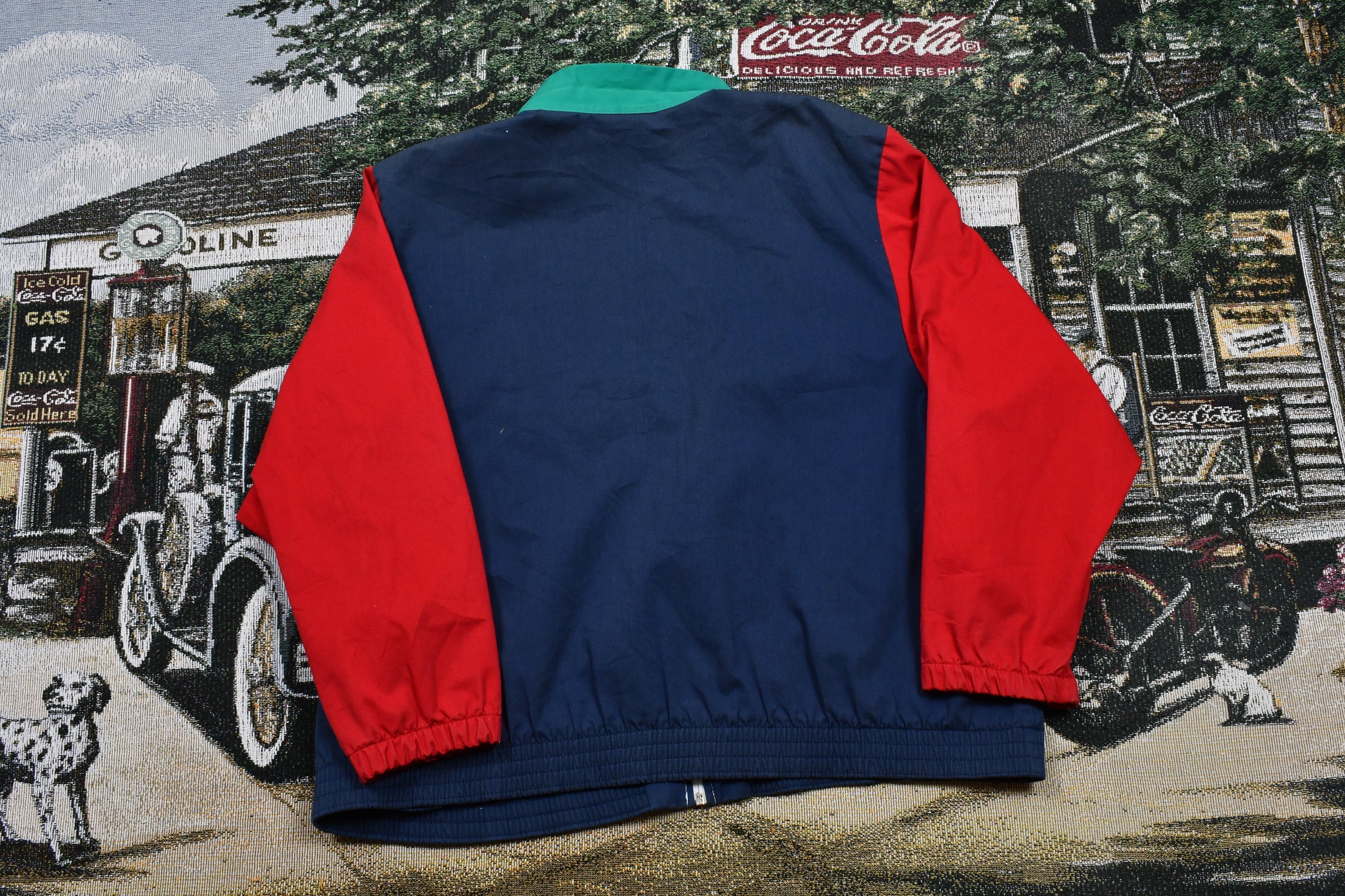 Vintage 1980s Alfred Dunner Color Block Full Zip Windbreaker