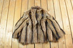 Vintage 1970s Full Length Racoon Fur Coat Made In USA