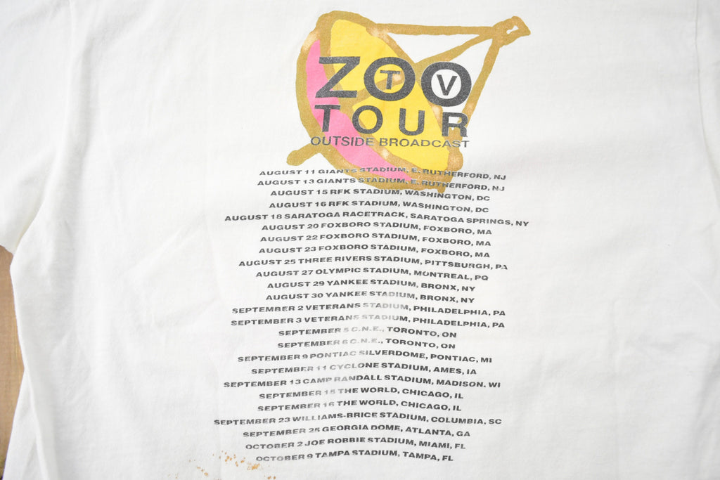 Vintage 1992 U2 Zoo TV Outside Broadcast Tour Band T-shirt