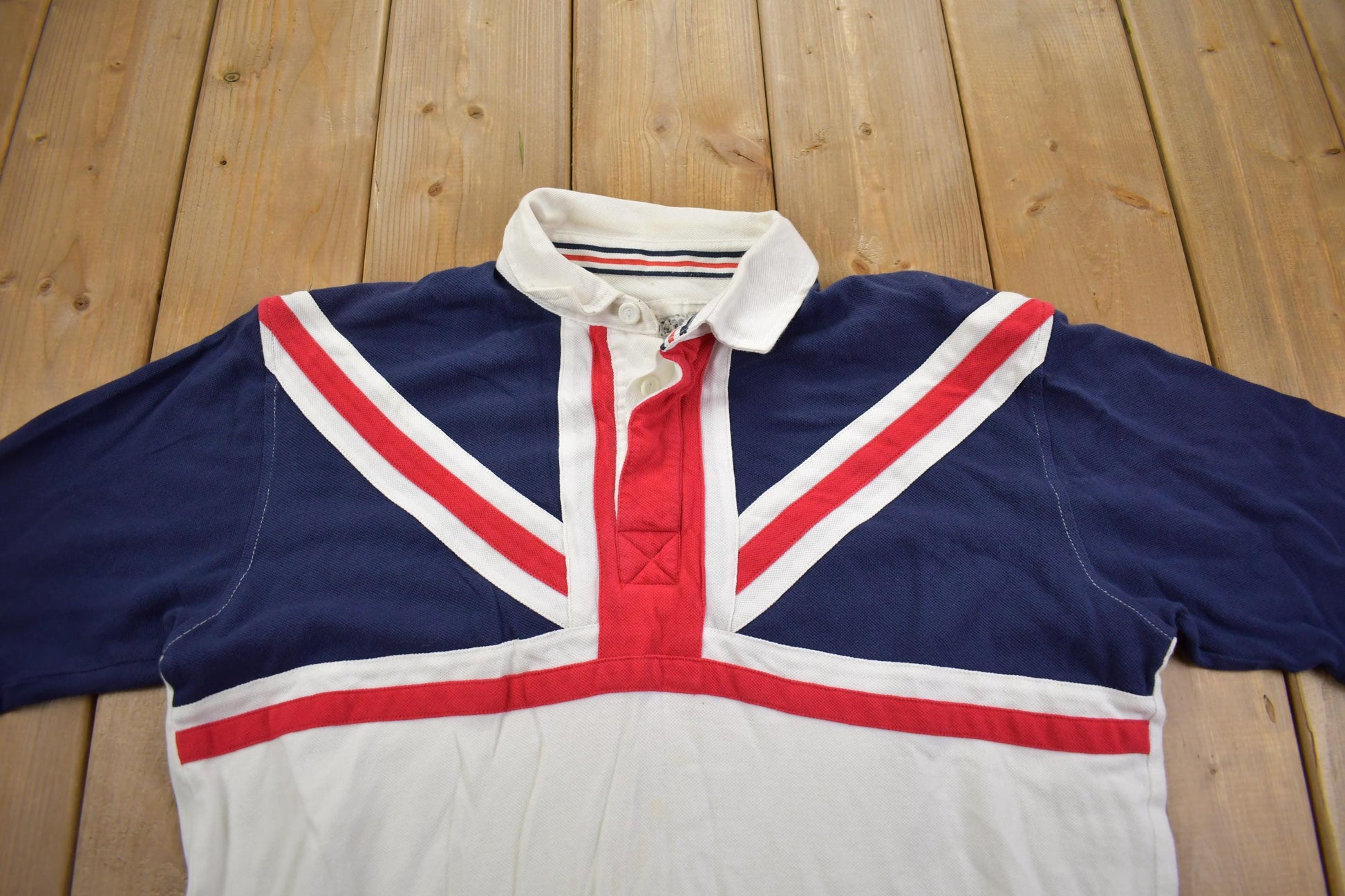 Vintage Y2K Cotton Traders Classics Union Jack Polo Shirt