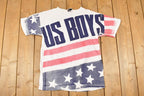 Vintage 1991 US Boys Non Stop Wear Souvenir Screen Printed T-Shirt Men's M