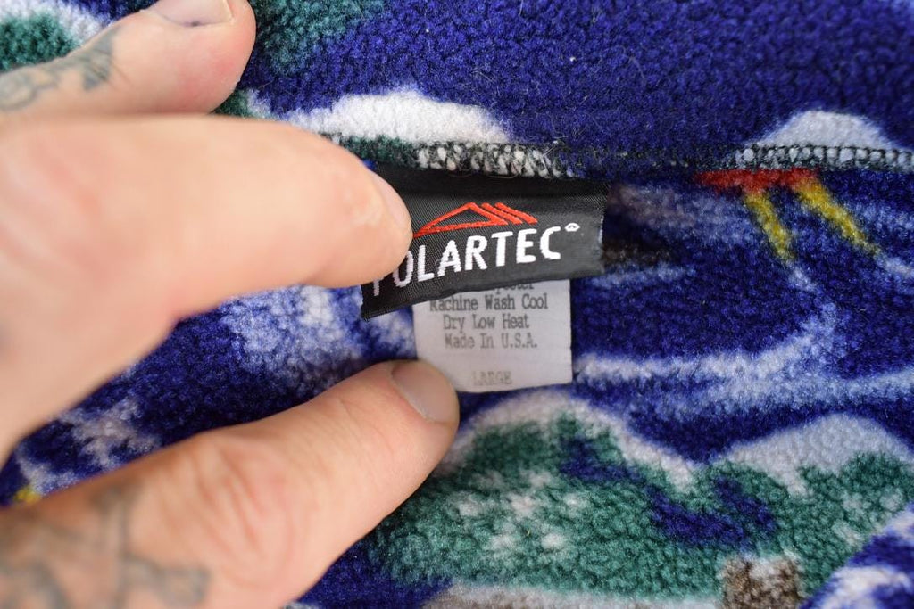 Vintage 1990s Polartec Fleece Outdoorsman Sweater Youth L