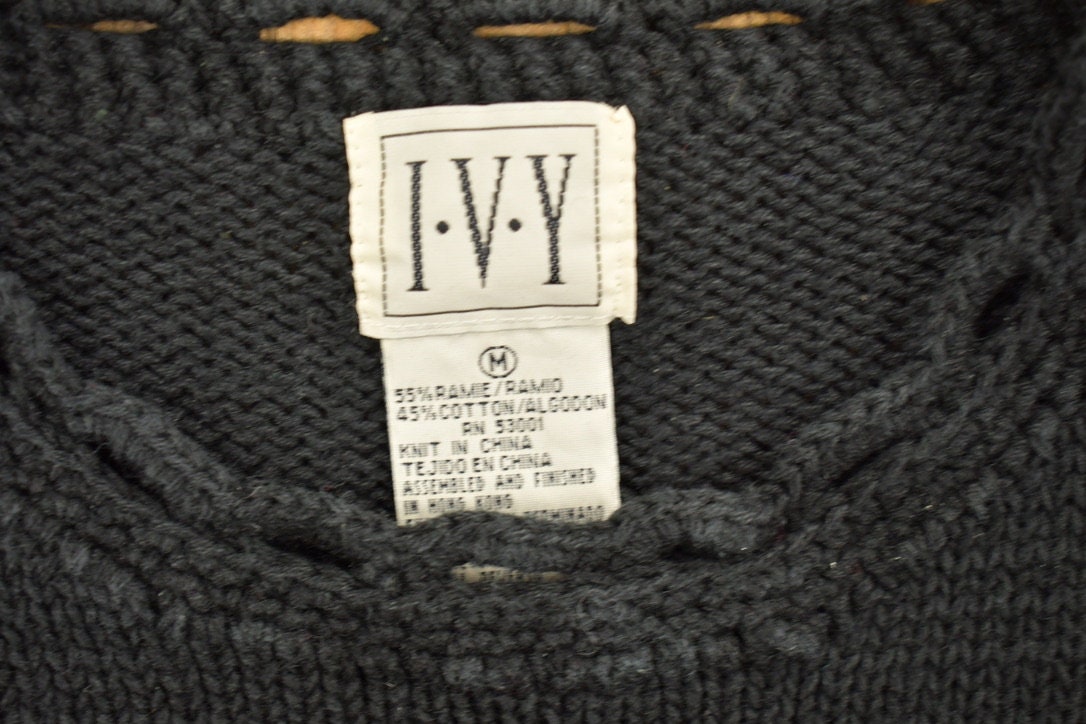 Vintage 1990s Abstract Floral Knit Crewneck Sweater / Pullover Crewneck / Granny Sweater / Vintage Streetwear / 90s / Winterwear