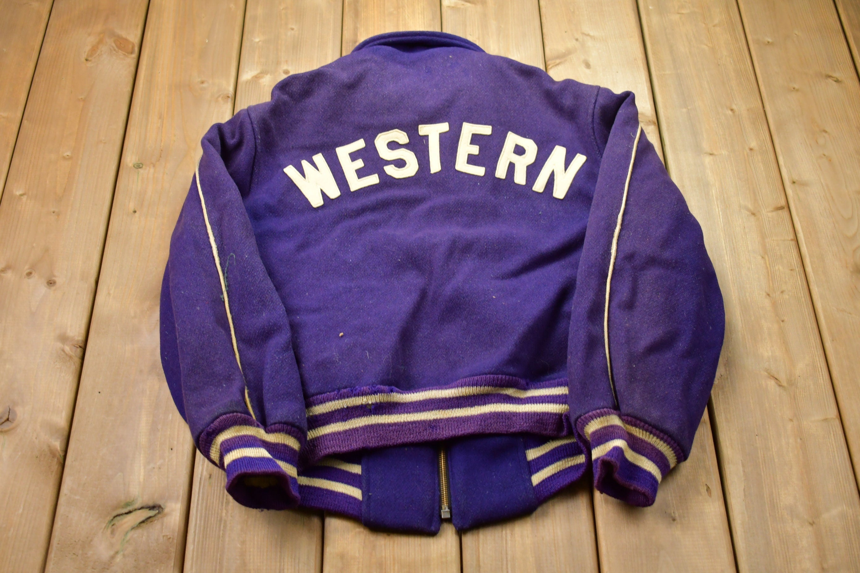 Vintage 1980s University of Western Mustangs Collegiate Jacket
