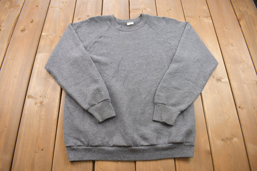 Vintage 1980s Fruit of the Loom Blank Raglan Crewneck Sweatshirt