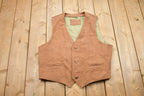 Vintage 1980s Roundtree & Yorke Brown Leather Vest