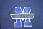 Vintage 1990s Youth St. Mary's Discus Athletics Plaid Embroidered Crewneck Sweatshirt