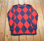 Vintage 1990s Liz Claiborne Argyle Knit Crewneck Sweater
