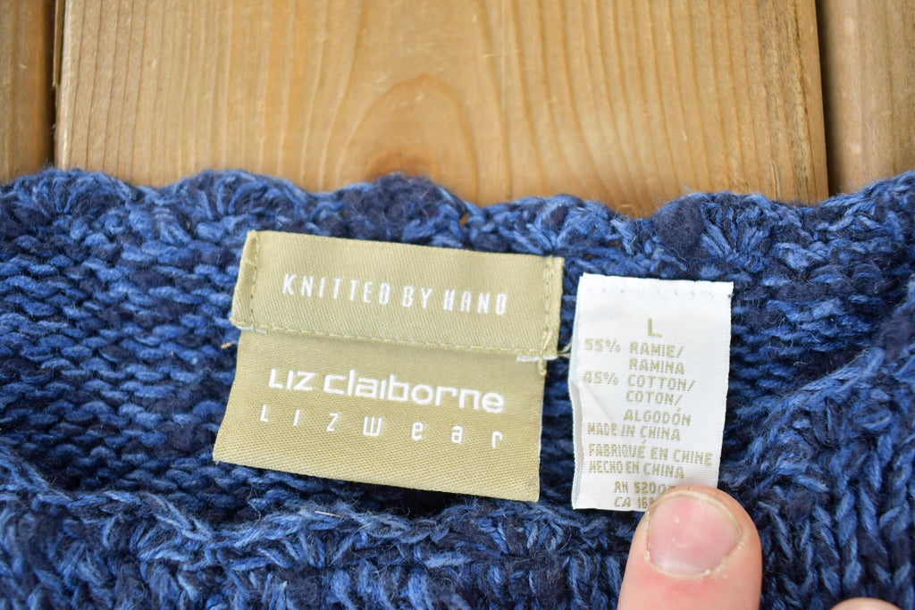 Vintage 1990s Liz Claiborne Lizwear Floral Knit Crewneck Sweater
