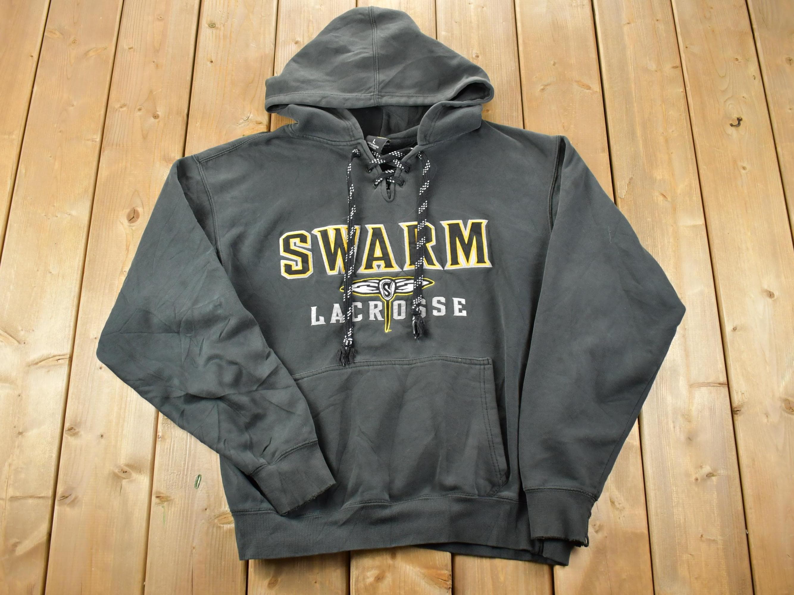 Vintage 1990s Swarm Lacrosse University Collegiate Hoodie