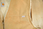 Vintage 1980s Carhartt Sherpa Lined Vest Jacket Mens Large Tall