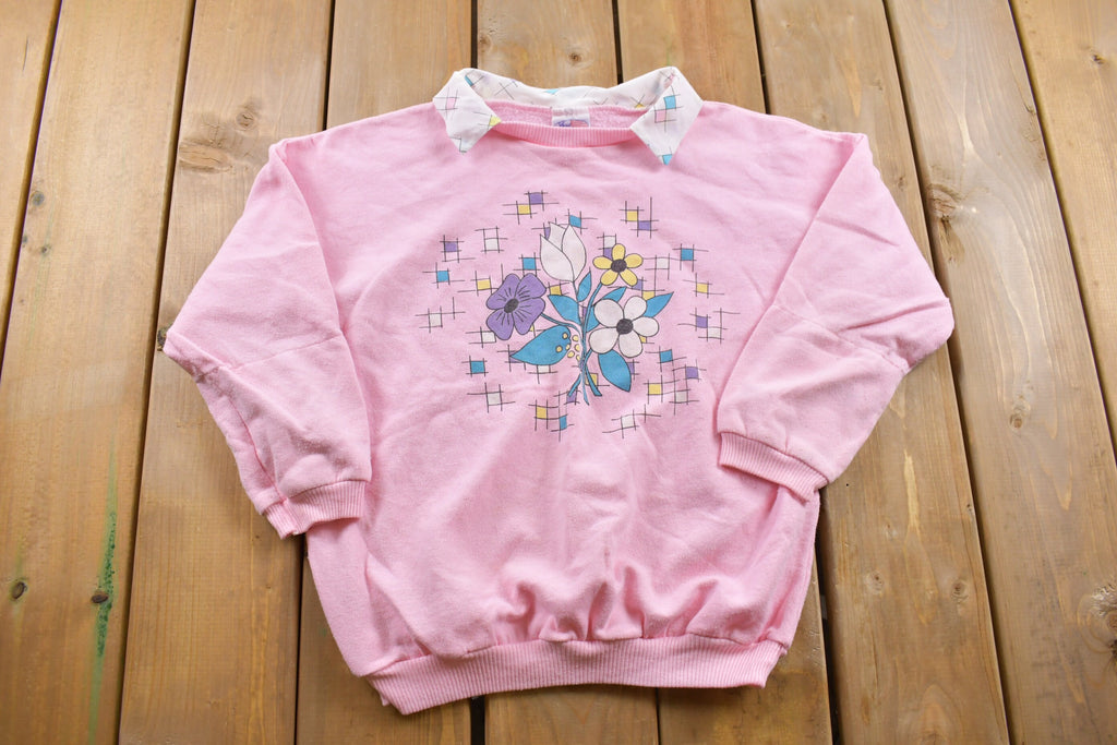 Vintage 1990s Land N' Sea Collared Crewneck Sweatshirt