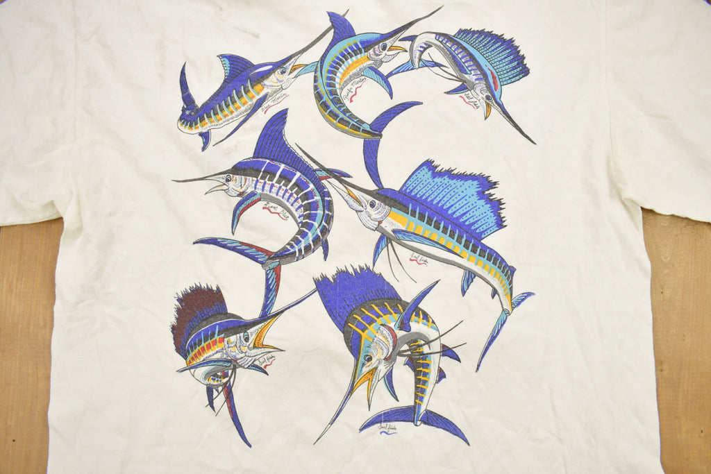 Vintage 1990s Mazatlán Mexico Marlin Fish Theme Graphic T-Shirt