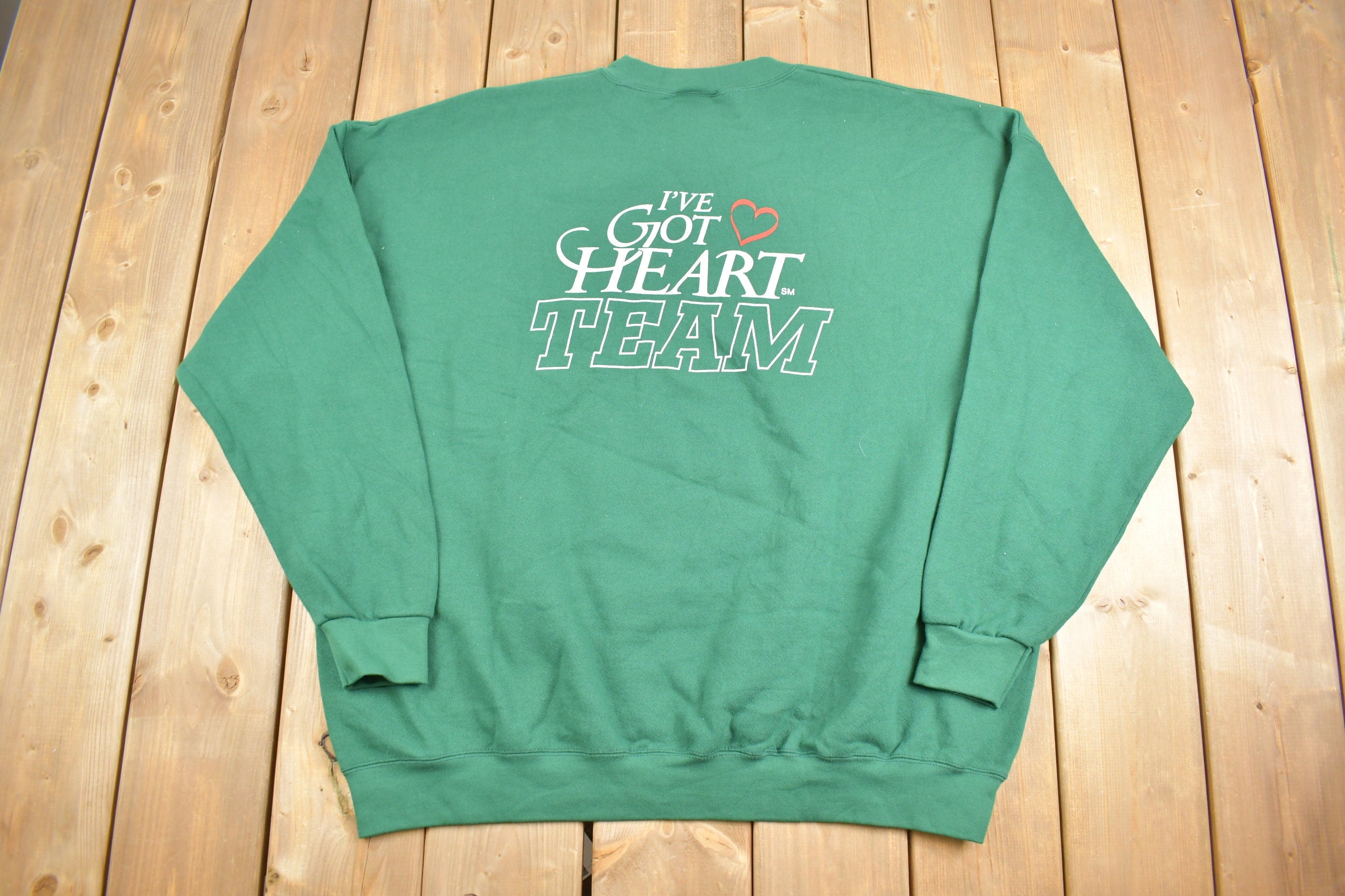 Vintage 1990s I Got Heart Team Graphic Crewneck Sweatshirt