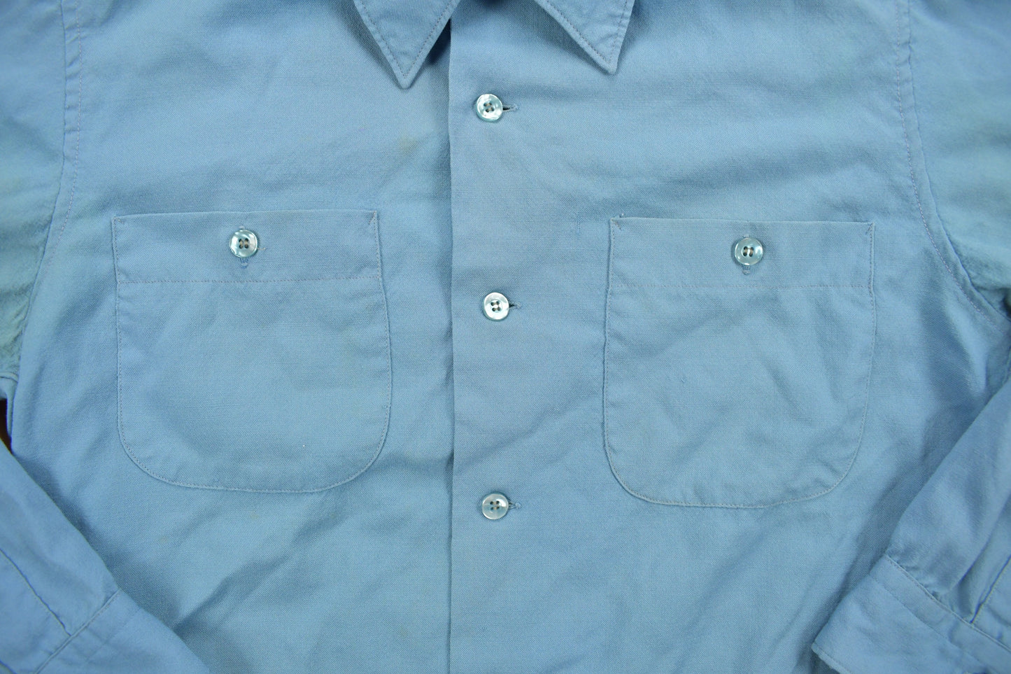 Vintage 1970s Pendleton Blue Button Up Shirt / 100% Virgin Wool / Casual Wear / Pocket Shirt / Made In USA / Collared Shirt