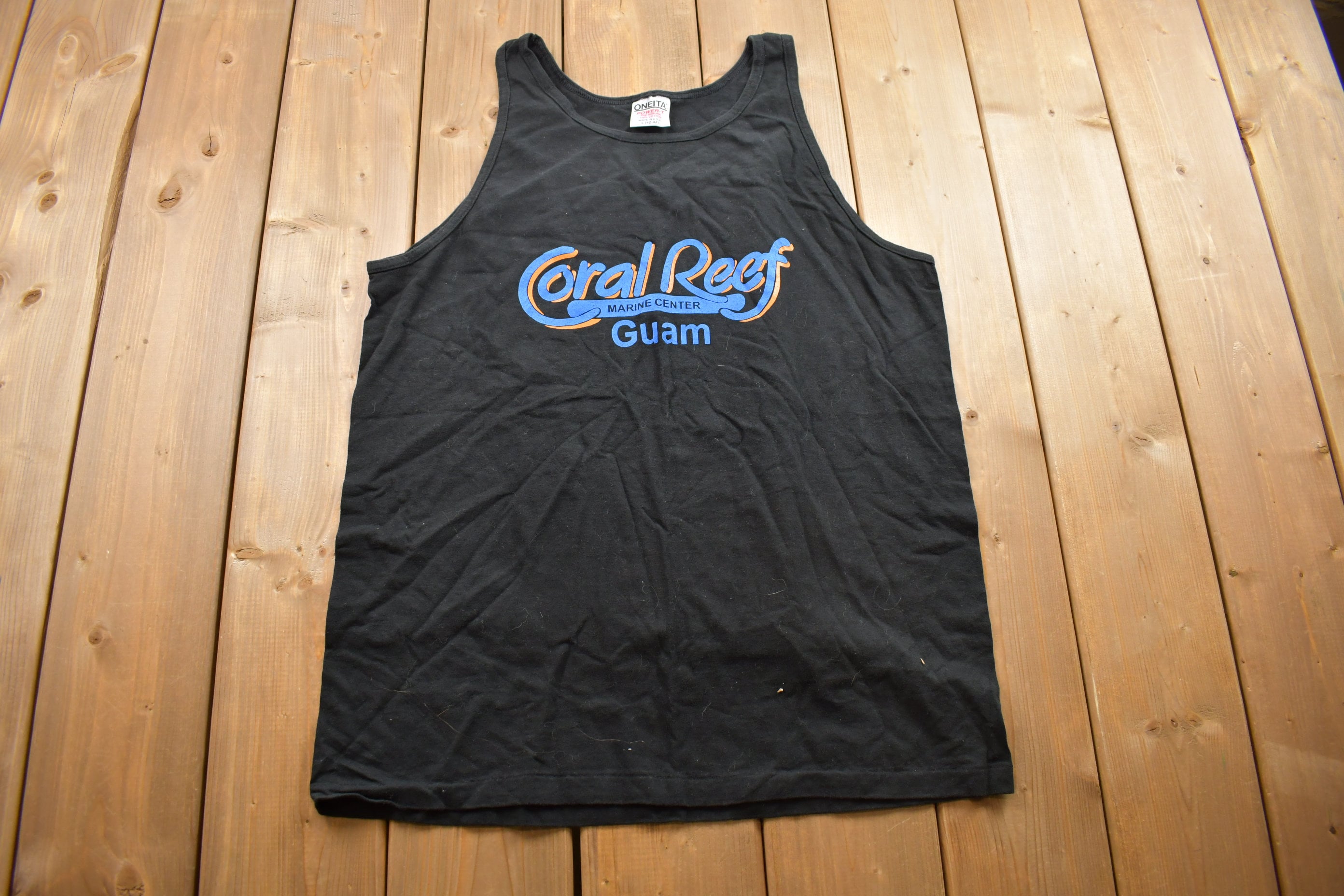 Vintage 1990s Coral Reef Marine Center Guam Souvenir Tank Top