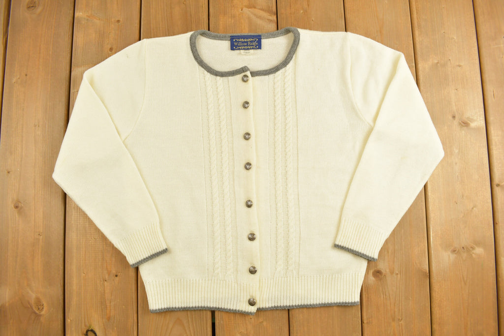 Vintage 1990s Willow Ridge Blank Knitted Cardigan Sweater
