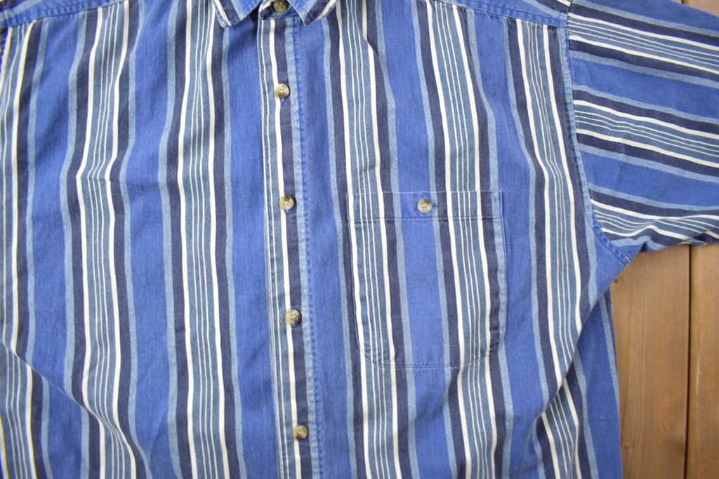 Vintage 1990s Faded Glory Striped Button Up Shirt