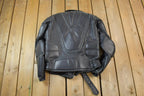 Vintage 1990s Teknic Heavy Padded Leather Biker Motorcycle Jacket