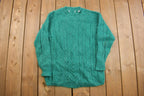 Vintage 1980s Mohair Cable Knit Crewneck Sweater /
