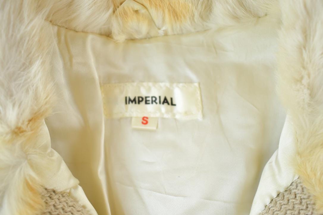 Vintage 1970s Cropped Rabbit Fur Coat Made In USA