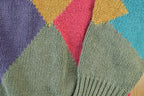 Vintage 1990s Hunting Horn Knit Colour Block Crewneck Sweater