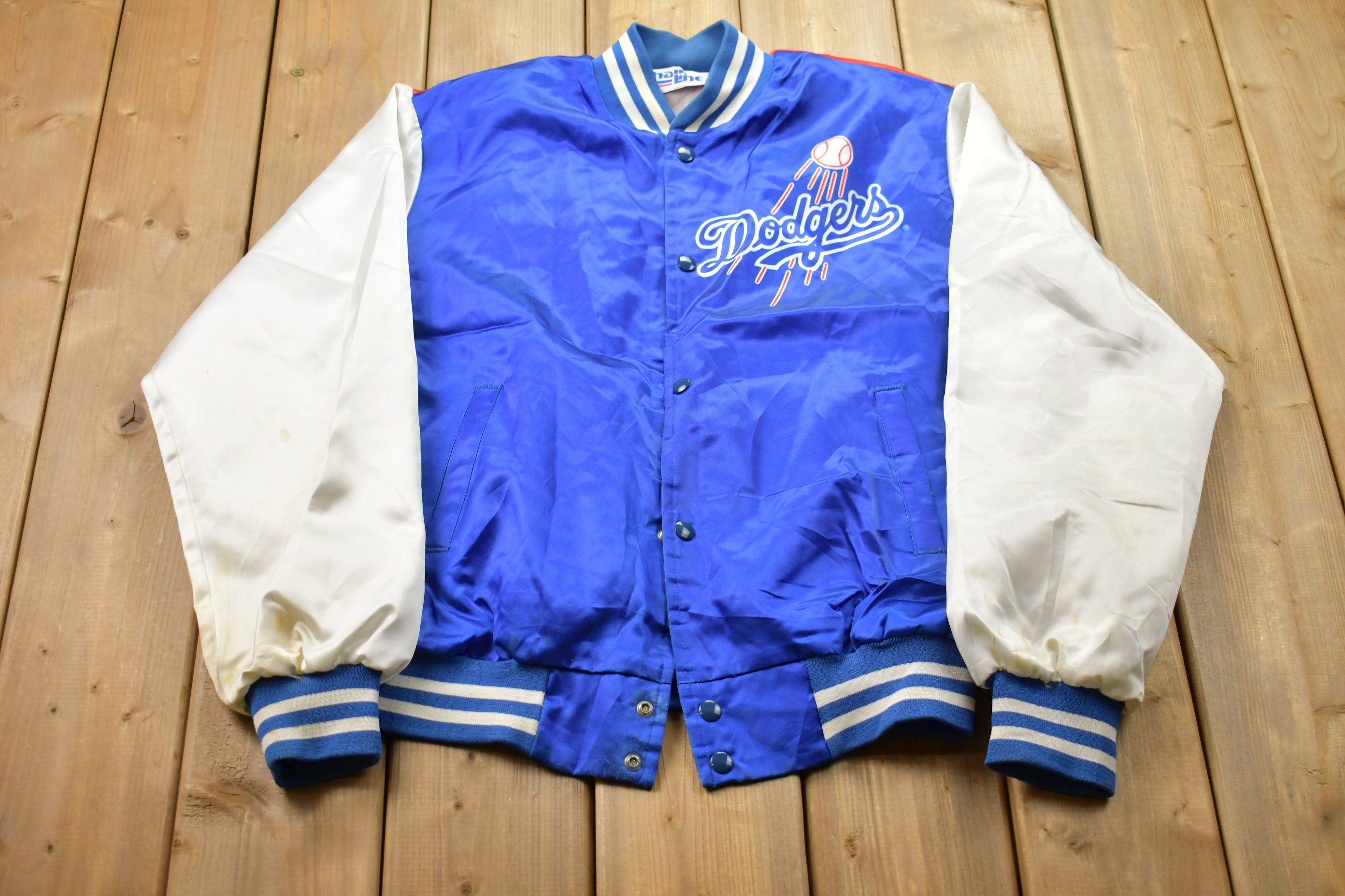 Vintage 1990s Chalk Line Los Angeles Dodgers MLB Satin Bomber