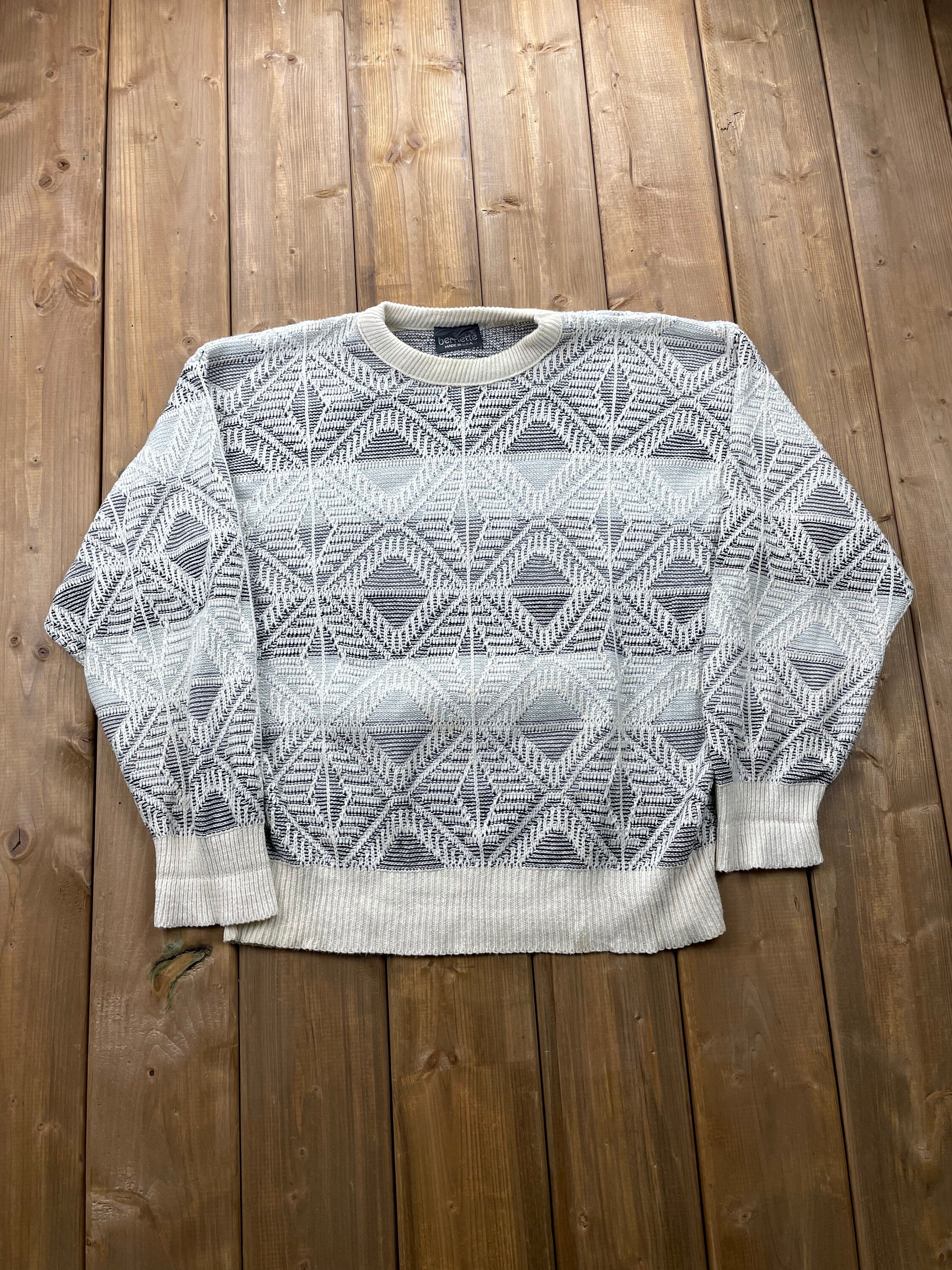 Vintage 1990's Knitted Sweater , Made In USA