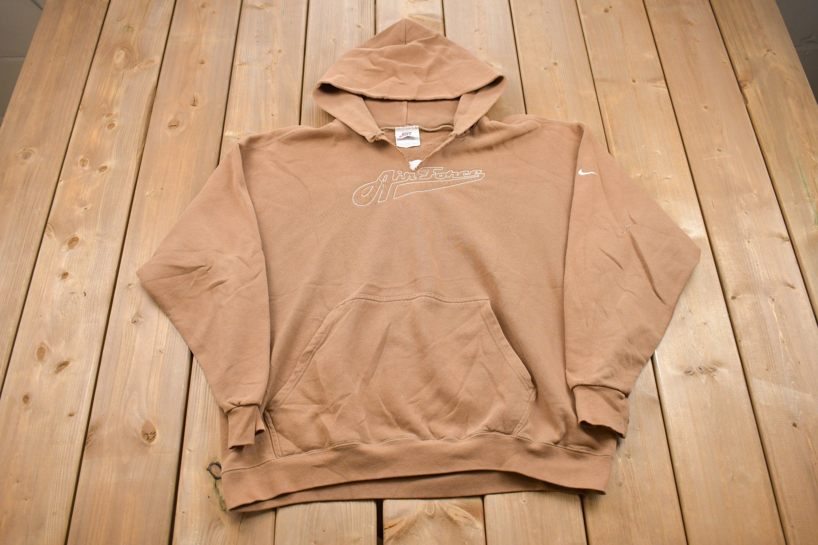 Vintage 1990s Rare Nike Air Force Graphic Hoodie