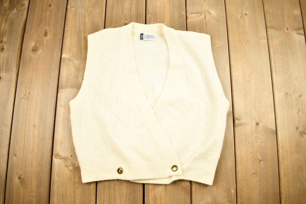 Vintage 1990s SK & Company Knitted Cardigan Vest Sweater