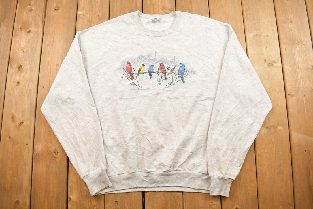 Vintage 1990s Cute Birds Crewneck Sweater