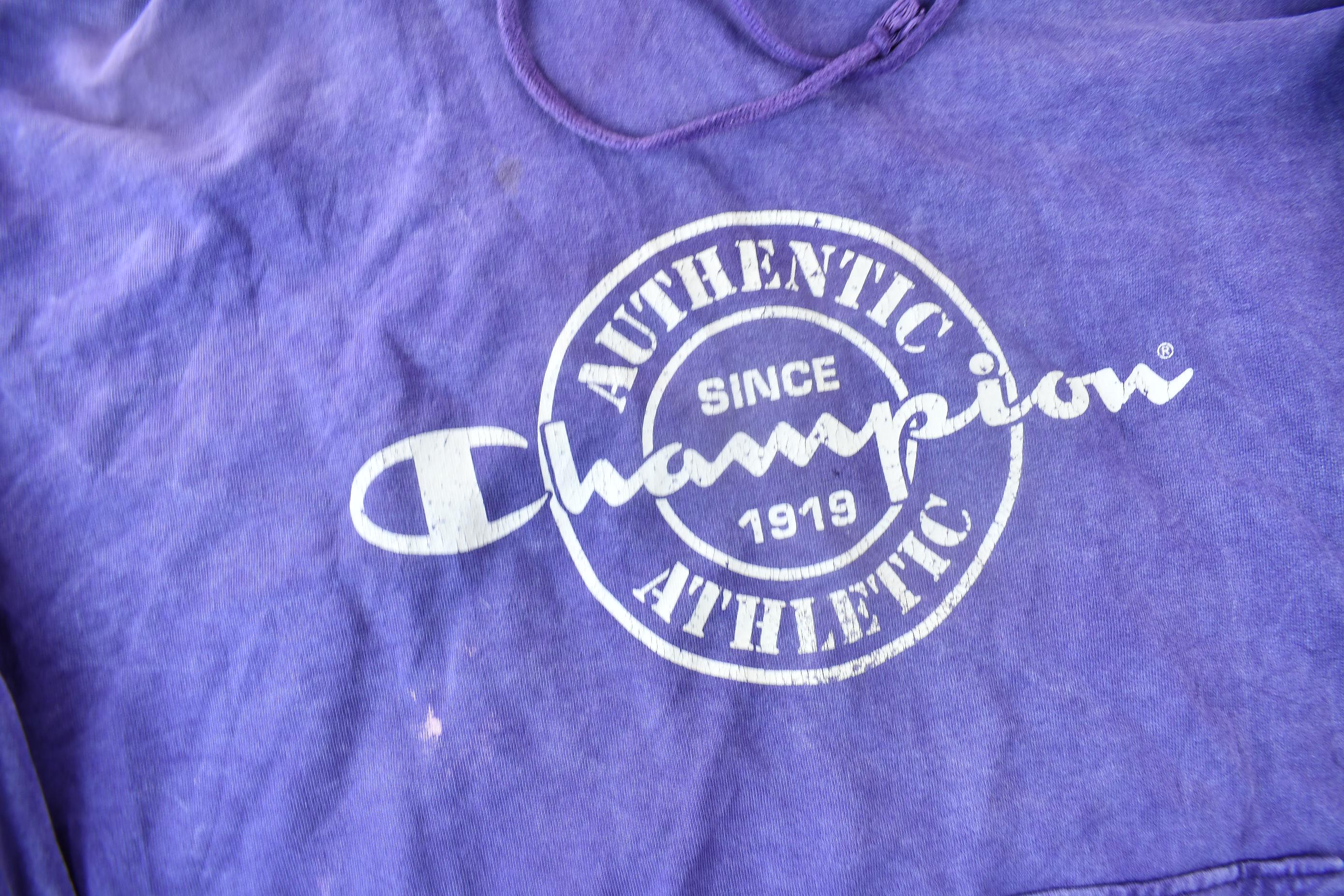 Vintage 1990s Champion Overdyed Graphic Hoodie Size XL
