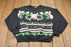 Vintage 1990s Wreath Christmas Sweatshirt