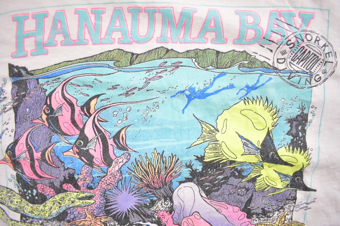 Vintage 1990s Hawaii Reef Theme Souvenir T Shirt
