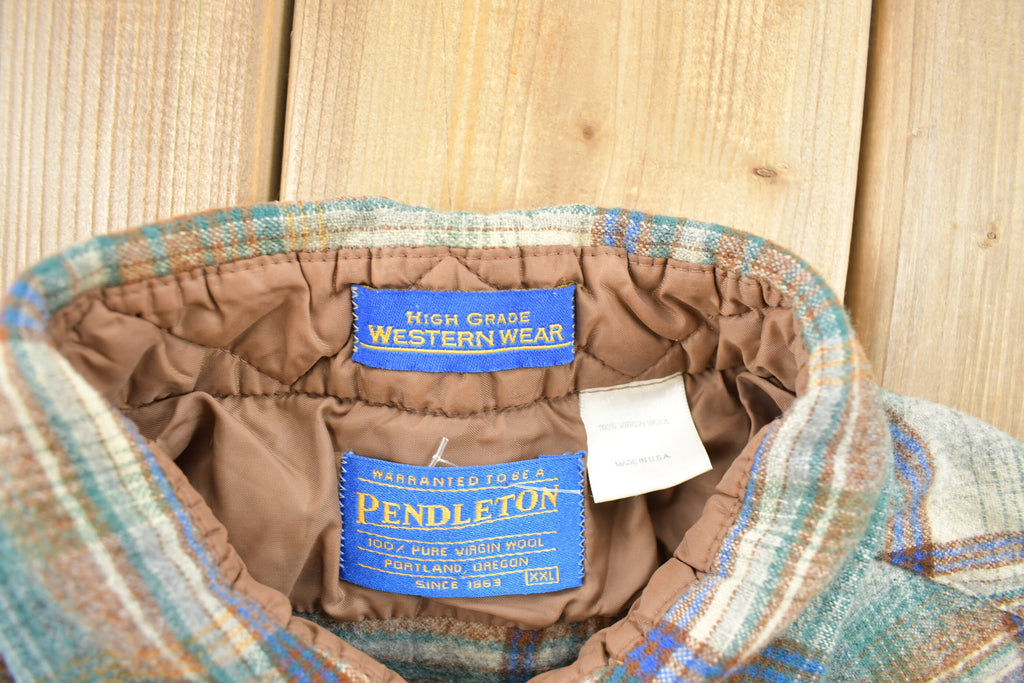 Vintage 1990s Pendleton Plaid Button Up Board Shirt