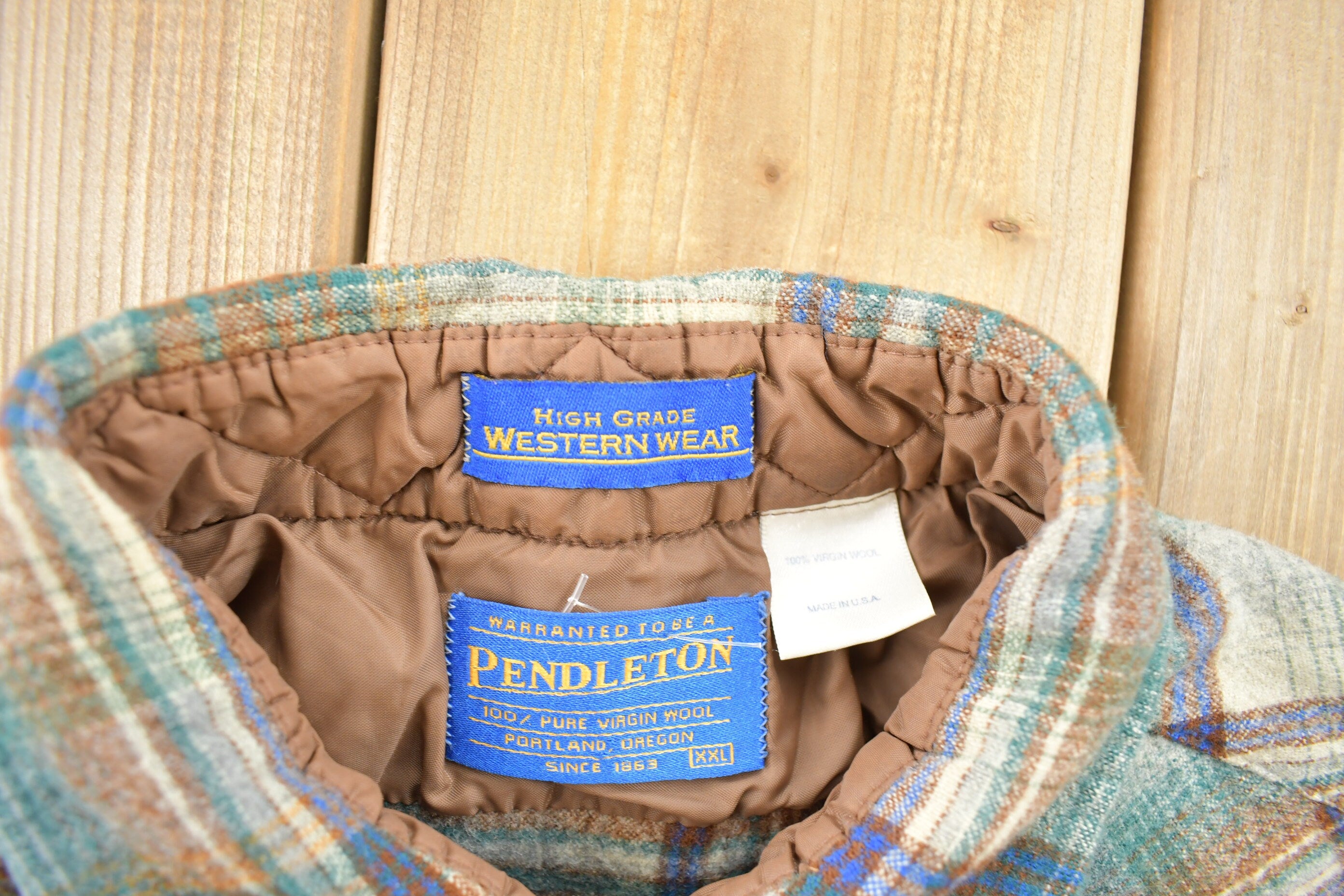 Vintage 1990s Pendleton Plaid Button Up Board Shirt
