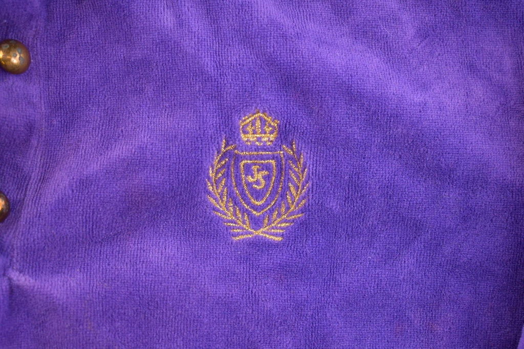 Vintage 1990s Jaclyn Sport Velour Sweater  Quarter Button  Unisex  Made in USA  90s Sweater  Streetwear  Track Suit