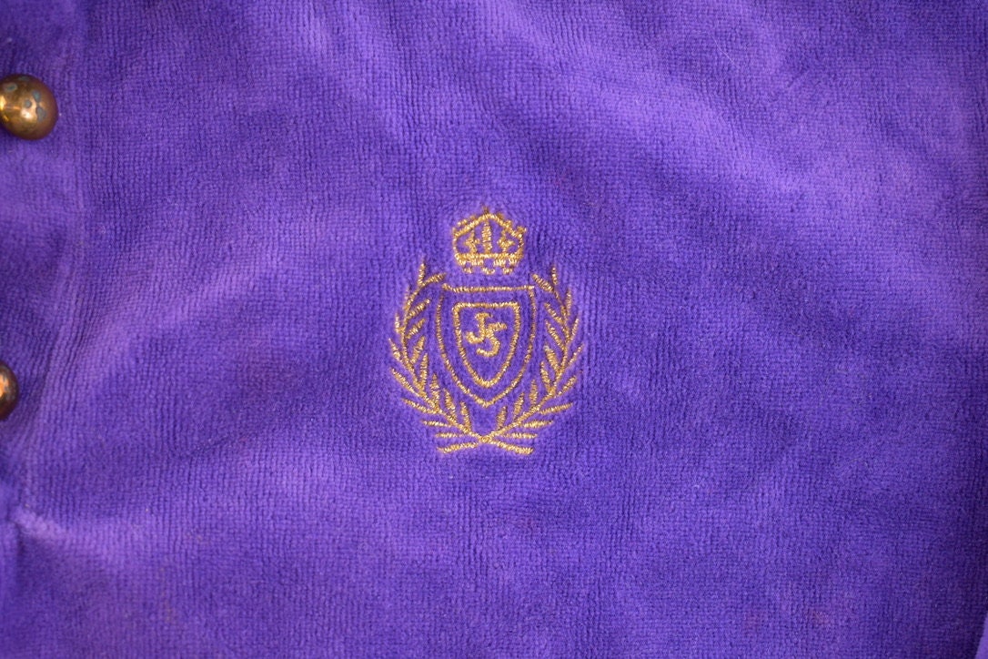 Vintage 1990s Jaclyn Sport Velour Sweater  Quarter Button  Unisex  Made in USA  90s Sweater  Streetwear  Track Suit