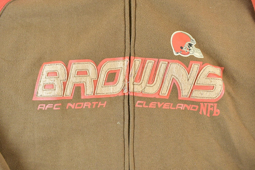 Vintage 1990s Cleveland Browns Full Zip NFL Hoodie Sweatshirt